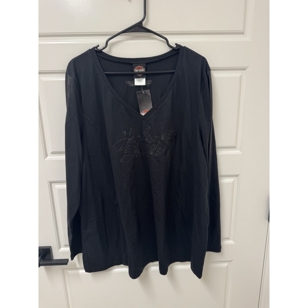 3X Harley Davidson Women’s Black Long Sleeve Shirt New! NWT $55  Stretch 0027